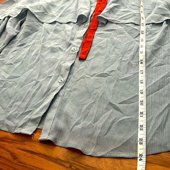 Blue Ruffle front blouse - Picture 10 of 13